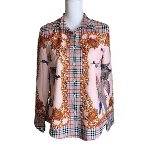 Diandian Didi Multicolored Long Sleeve Button Down Blouse Size Large